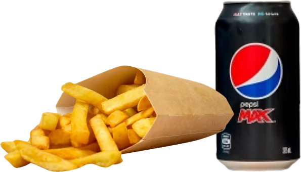 Chips and a can of Pepsi Max